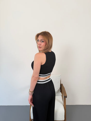 SİYAH ÇİZGİLİ CROP